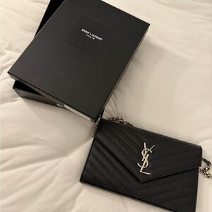 Saint Laurent cassandre monogram wallet on chain *AUTHENTIC*